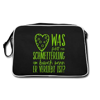Schmetterlinge im Bauch - Retro Tasche - Schwarz/Weiß - Hinten