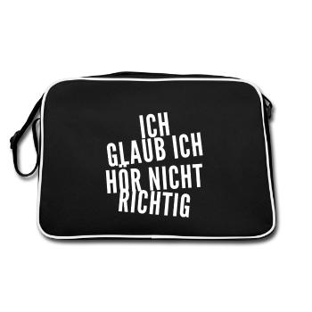 ich glaube es nicht - Retro Tasche - Schwarz/Weiß - Hinten