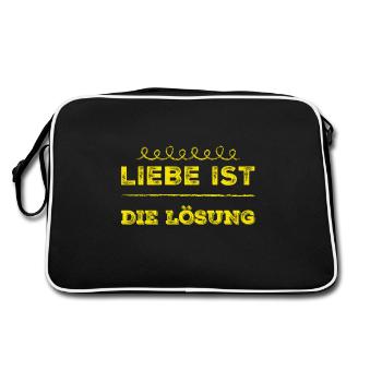 Love is the solution - Retro Bag - black/white - Back