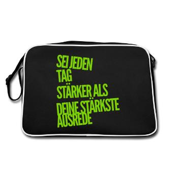 Excuses are a thing of the past - Retro Bag - black/white - Back