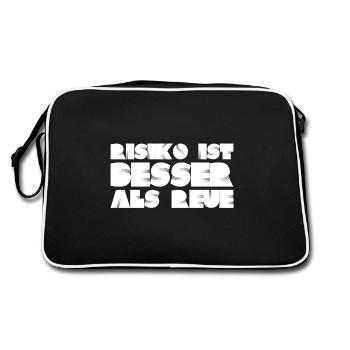 I love the risk - Retro Bag - black/white - Back