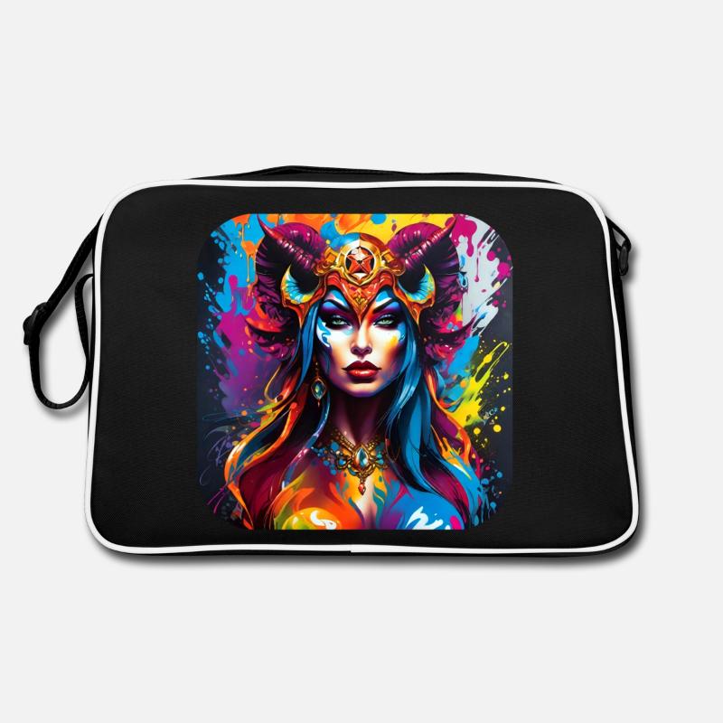 Dämonin im Graffiti Style Retro Tasche