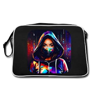 Fille Cyberpunk Cool - Sac Retro - noir/blanc - Dos