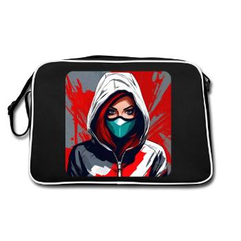 Fille Cyberpunk Cool - Sac Retro - noir/blanc - Dos