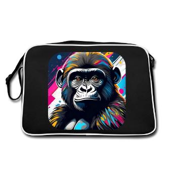 Gorille cool dans le style graffiti - Sac Retro - noir/blanc - Dos