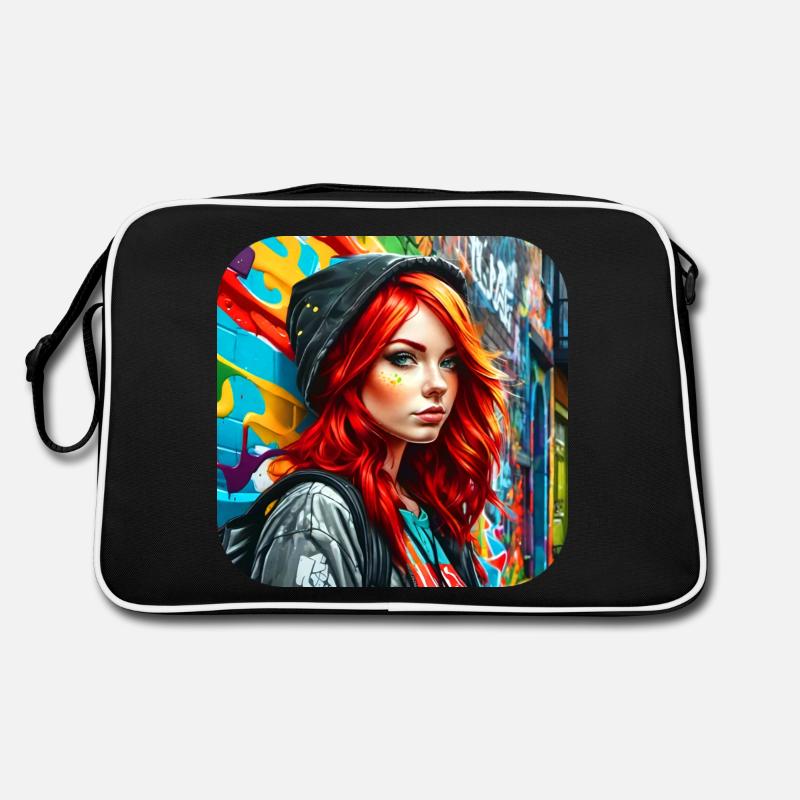 Cooles irisches rothaariges Mädchen Retro Tasche