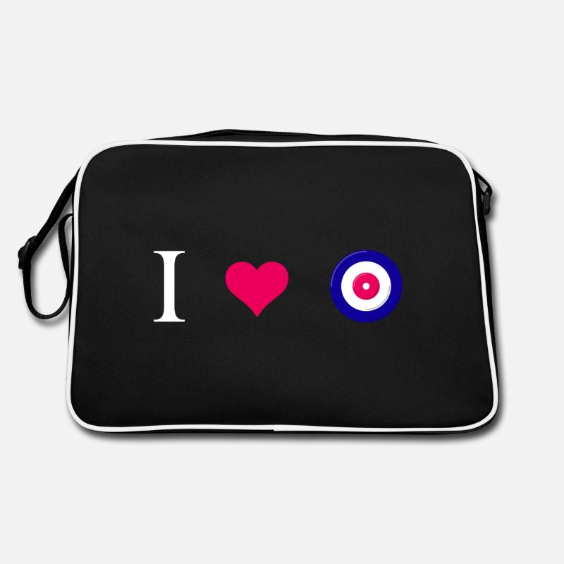 curling eisstockschießen curler curling-love - Retro Tasche - Schwarz/Weiß