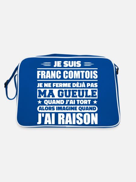Franc comtois Ich halte meinen Mund nicht zu frank comté - Retro Tasche - Blau/Weiß - Hinten