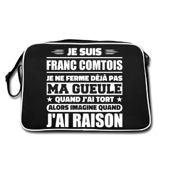 Franc comtois je ferme pas ma gueule franche comté - Sac Retro - noir/blanc - Dos