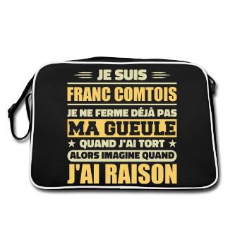 Franc comtois je ferme pas ma gueule franche comté - Sac Retro - noir/blanc - Dos