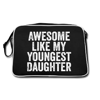 Genial wie meine younGest Tochter - Retro Tasche - Schwarz/Weiß - Hinten