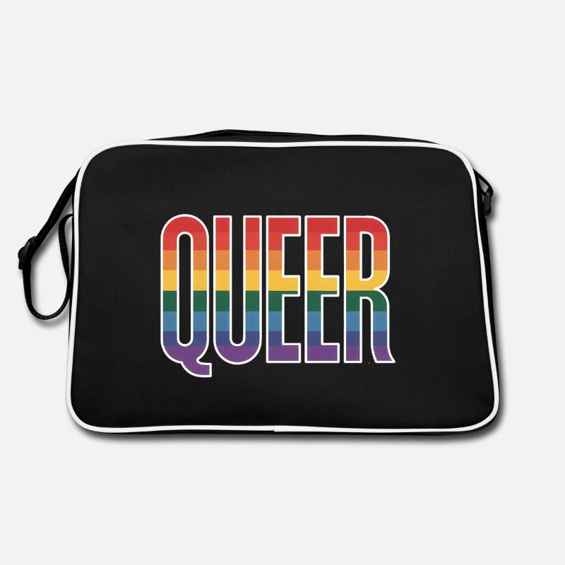 Queer - Logo arc-en-ciel queer cool Sac Retro