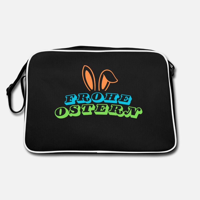 Frohe Ostern - Design mit Hasenohren Retro Tasche