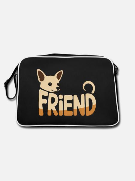 Ami chien Chihuahua - Logo d’animal de compagnie cool - Sac Retro - noir/blanc - Dos