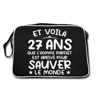 27 ans Cadeau 27 ans Original Cadeau Homme 27 ans - Sac Retro - noir/blanc - Dos