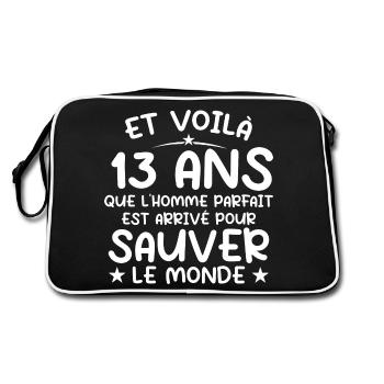 13 Year Old Gift 13 Year Old Original Gift Men 13 Year Old - Retro Bag - black/white - Back