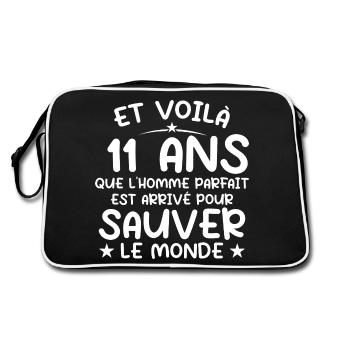 11 ans Cadeau 11 ans Original Cadeau Homme 11 ans - Sac Retro - noir/blanc - Dos