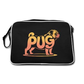 Carlin - Logo de chien de compagnie cool - Sac Retro - noir/blanc - Dos