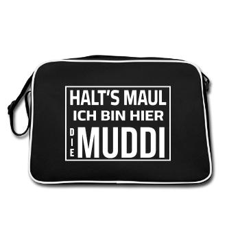 Tais-toi - je suis le Muddi ici - Sac Retro - noir/blanc - Dos