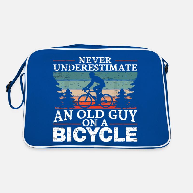 Never Underestimate An Old Man On A Bicycle Men Retro Bag
