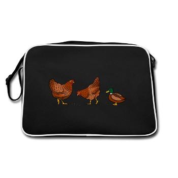 Hen X Duck - Retro Bag - black/white - Back