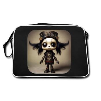 Cool Gothic Steampunk Girl - Retro Bag - black/white - Back
