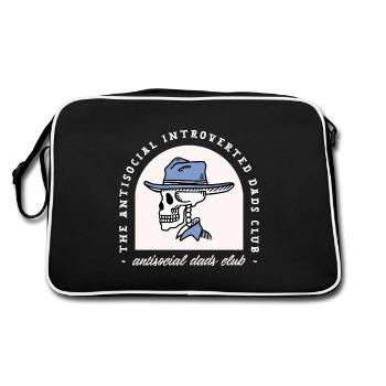 Introvert dad funny antisocial dads dark western - Retro Bag - black/white - Back