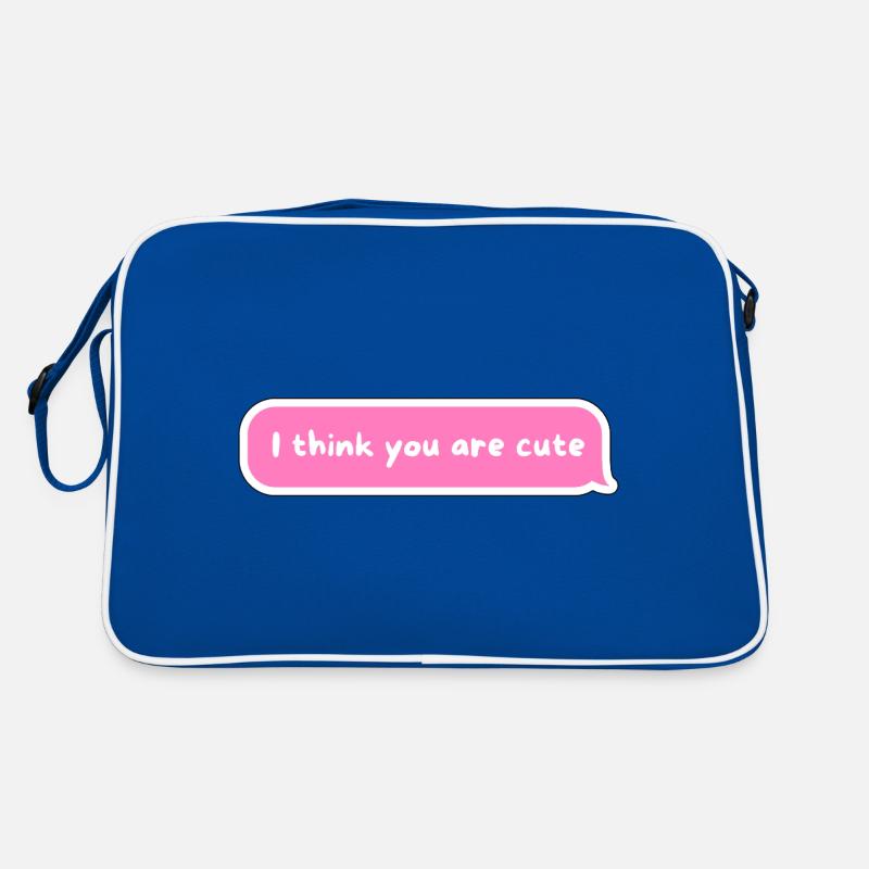 I Think You Are Cute - PinkText Bubble Design Retro Bag