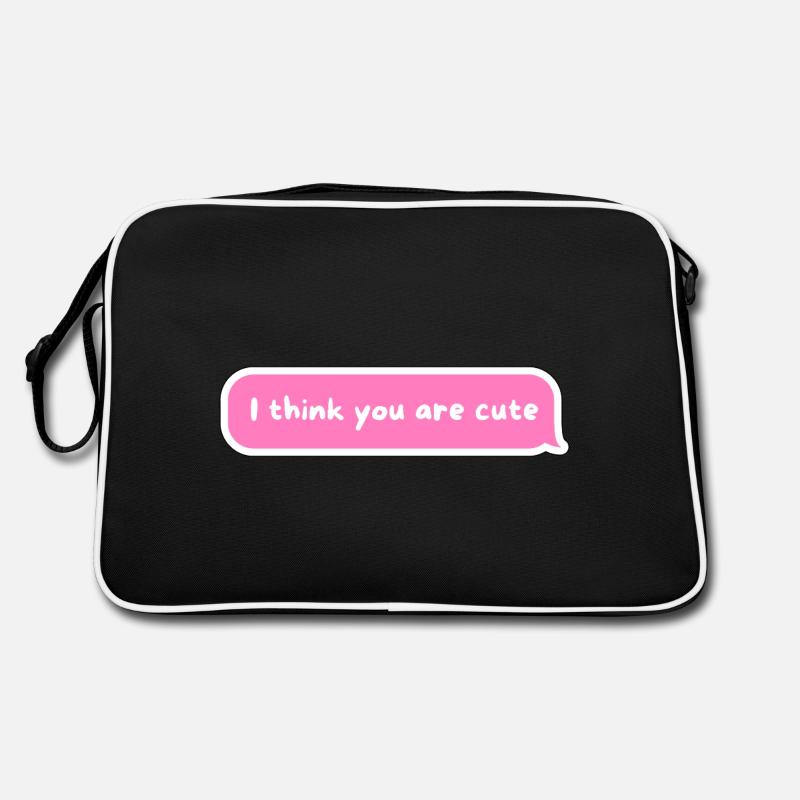 I Think You Are Cute - PinkText Bubble Design Retro Bag