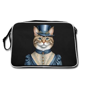 Frau Katze - Retro Tasche - Schwarz/Weiß - Hinten