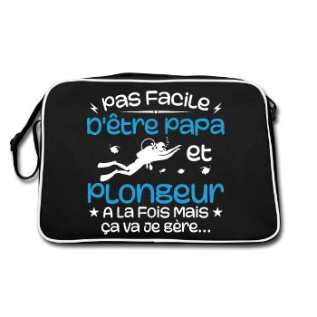 It's not easy to be a dad and a diver at the same time - Retro Bag - black/white - Back