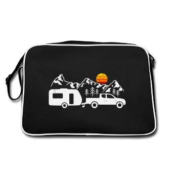 Camping Caravane Camping-car Camping Vacances - Sac Retro - noir/blanc - Dos