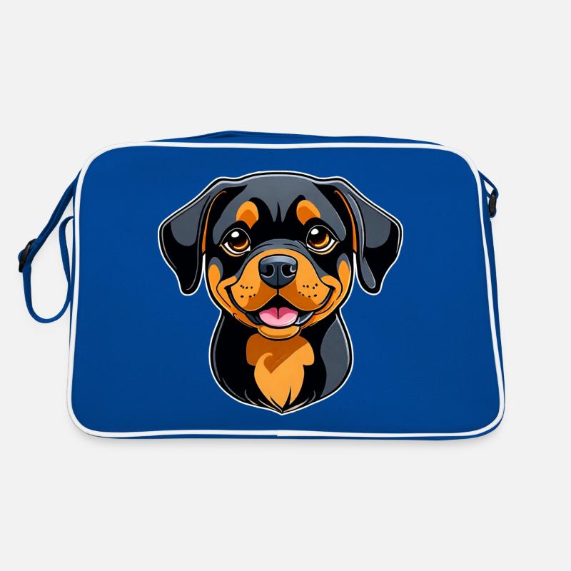 Rottweiler mignon dans un style comique Sac Retro