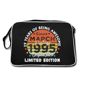 29 Years Old Made In 1995 Vintage March 1995 - Retro Bag - black/white - Back