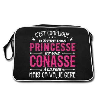 C'est Compliqué d etre Princesse et Conasse - Sac Retro - noir/blanc - Dos