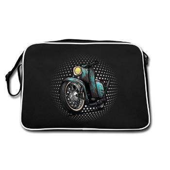 Schwalbe Tuning (turquoise / rust) // Illustration - Retro Bag - black/white - Back