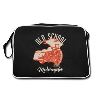 Chopper // Custom // Motorcycle - Retro Bag - black/white - Back