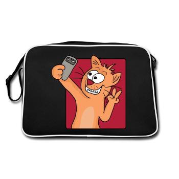 Selfie Chat - Sac Retro - noir/blanc - Dos