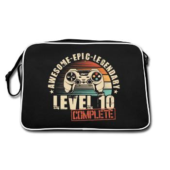10th Birthday Gamer 10 Years Level 10 Complete - Retro Bag - black/white - Back