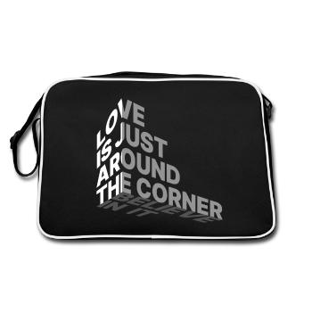 Love is just around the corner - Retro Bag - black/white - Back