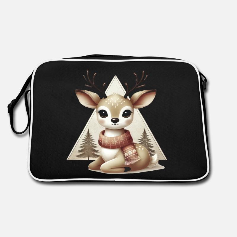 Rentier, Weihnachtsbaum Retro Tasche