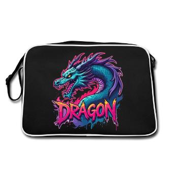 Dragon Fantaisie Magie Mysticisme Mythologie Créature - Sac Retro - noir/blanc - Dos