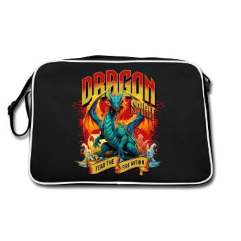 Dragon Fantaisie Magie Mysticisme Mythologie Créature - Sac Retro - noir/blanc - Dos