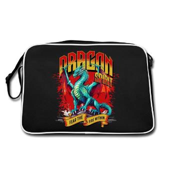 Dragon Fantasy Magic Mysticism Mythology Creature - Retro Bag - black/white - Back