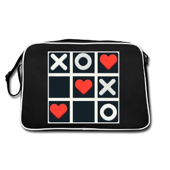 Tic Tac Toe Love Wins - Retro Bag - black/white - Back
