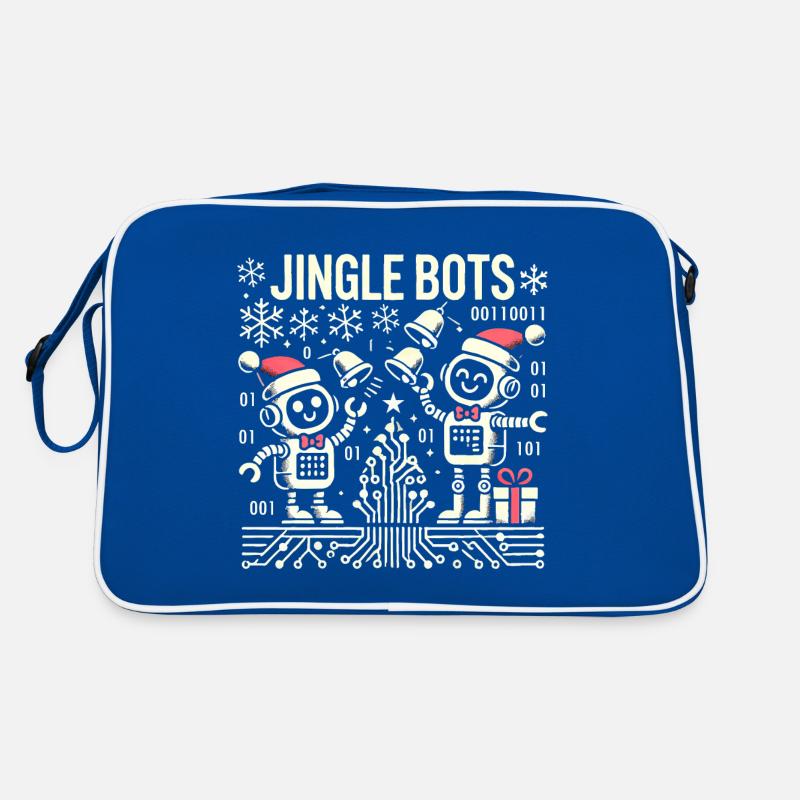 Jingle Bots - Weihnachtsroboter mit Binärcode Retro Tasche