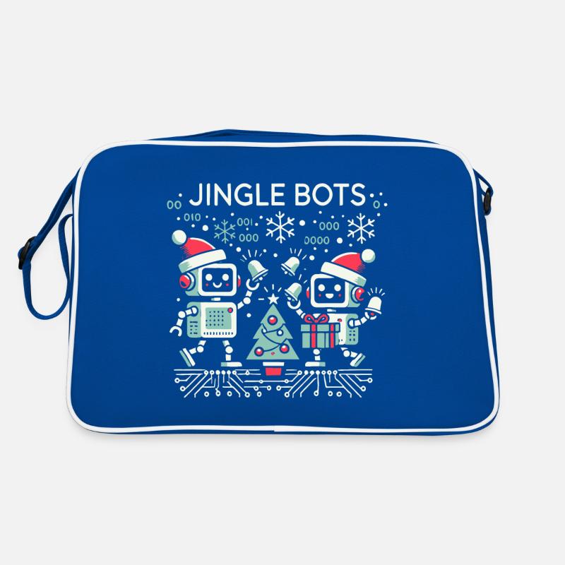 Jingle Bots - Weihnachtsroboter mit Binärcode Retro Tasche