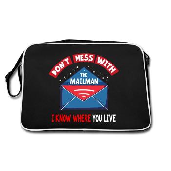 Don't Mess with the Mailman Humor - Retro Bag - black/white - Back