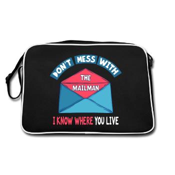 Don't Mess with the Mailman Humor - Retro Bag - black/white - Back