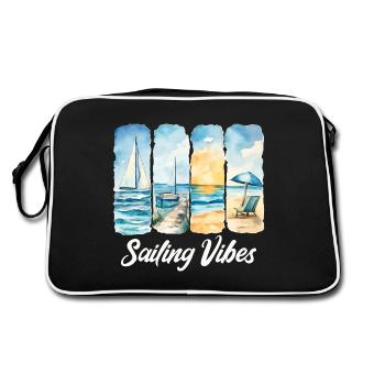 Sailing Vibes – Feel the Ocean - Retro Bag - black/white - Back